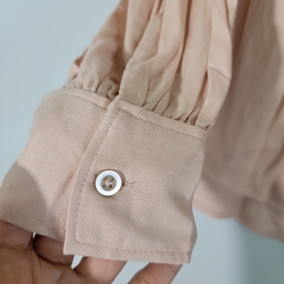 NWT REBECCA TAYLOR LS Twill Blouse in Ballet Size S 100% Viscose Button-Front - Picture 7 of 12